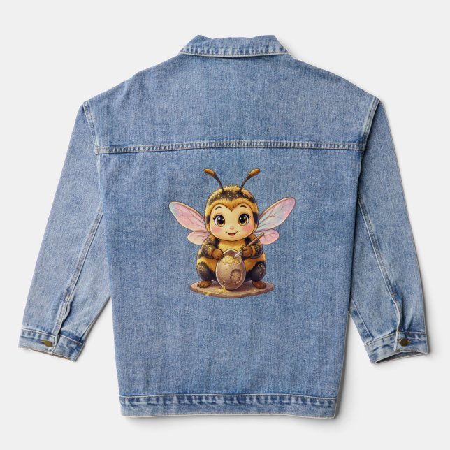 Golden Bumblebee in Bloom Dance.10 Denim Jacket (Back)