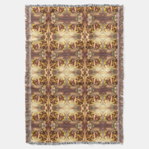Golden Bumblebee in Bloom Dance.12 Throw Blanket