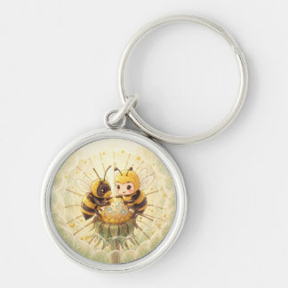 Golden Bumblebee in Bloom Dance.5 Key Ring