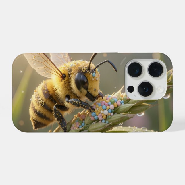 Golden Bumblebee in Bloom Dance.7 iPhone Case (Back Horizontal)