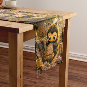 Golden Bumblebee in Flower Dance.10 Short Table Runner