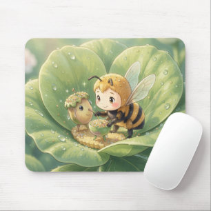 Golden Bumblebee in Flower Dance.3 Mouse Pad