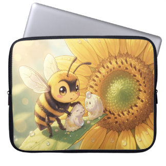 Golden Bumblebee in Flower Dance.4 Laptop Sleeve