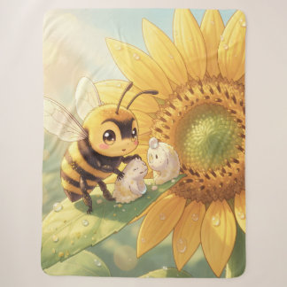 Golden Bumblebee in Flower Dance.4 Sherpa Blanket