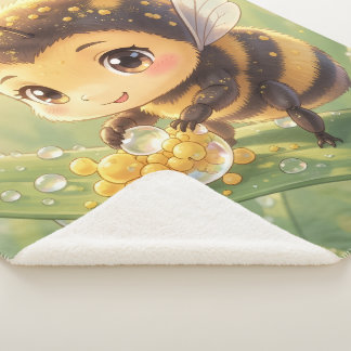 Golden Bumblebee in Flower Dance.8 Sherpa Blanket