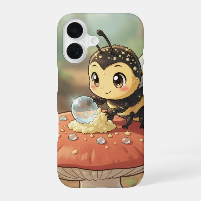 Golden Bumblebee in Flower Dance  iPhone 16 Case (Back)
