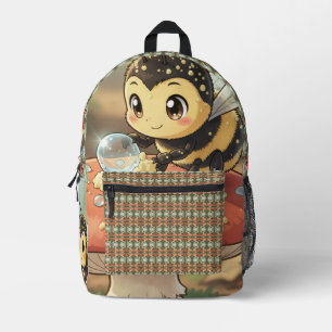 Golden Bumblebee in Flower Dance Printed Backpack