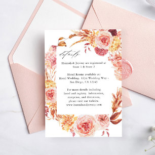 Golden Burgundy & Blush Pink Floral Enclosure Card