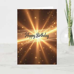 Golden Burst Birthday Card