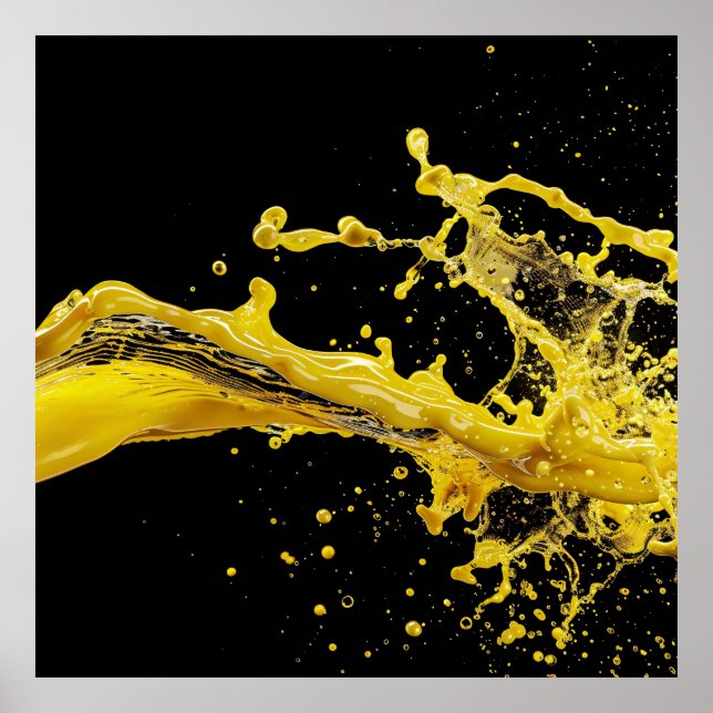 Golden Burst Liquid Art Poste Poster (Front)