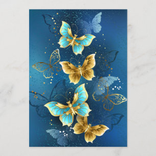 Golden butterflies advice card