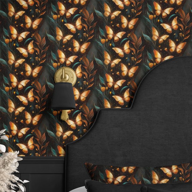 Golden Butterflies and Foliage Wallpaper (Creator Uploaded)