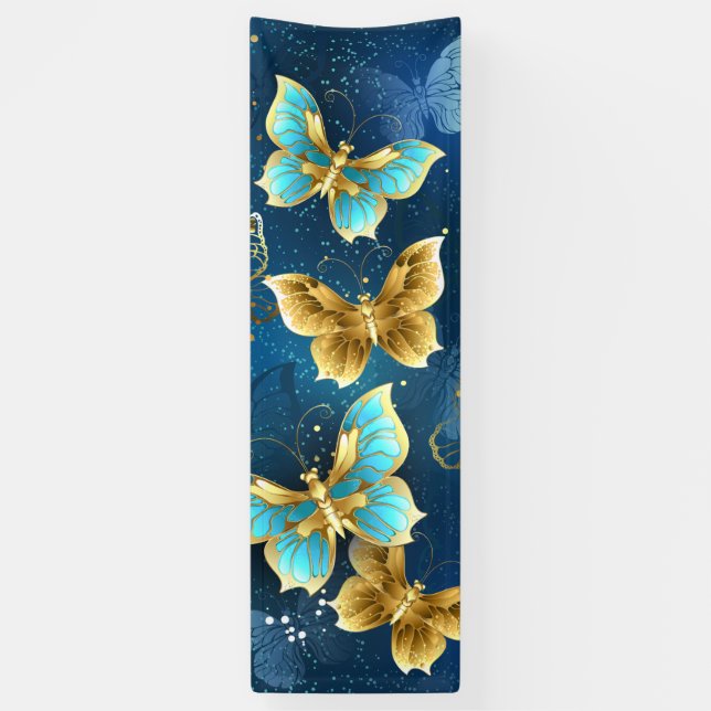 Golden butterflies banner (Vertical)