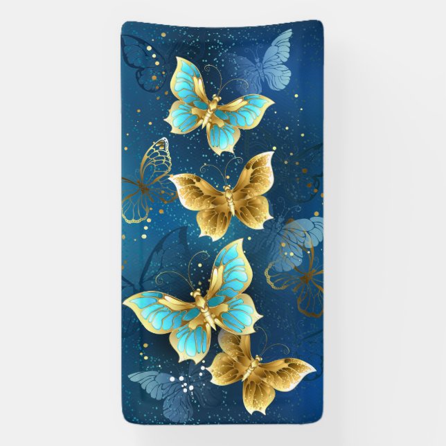 Golden butterflies banner (Vertical)