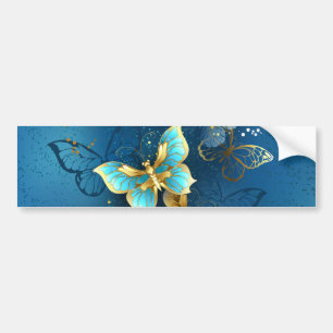 Golden butterflies bumper sticker