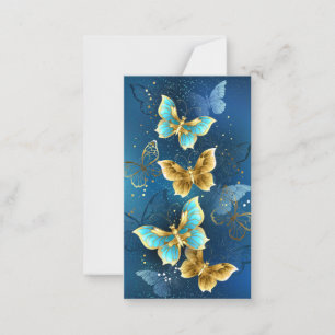 Golden butterflies card