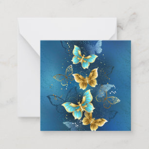 Golden butterflies card