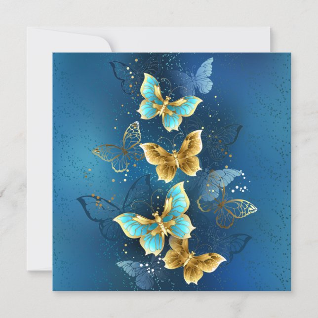 Golden butterflies card (Front)