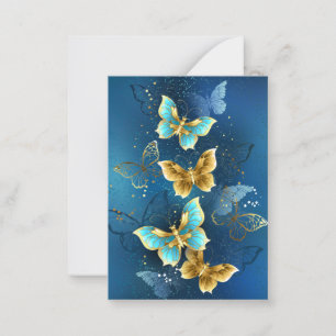 Golden butterflies card