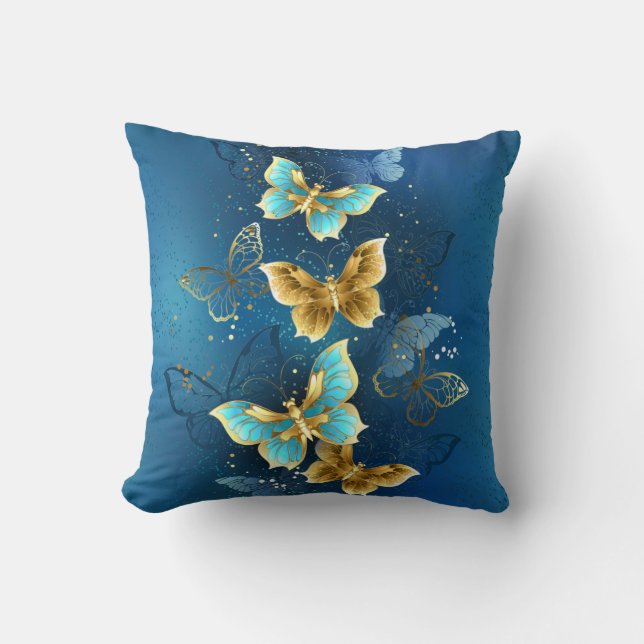Golden butterflies cushion (Front)