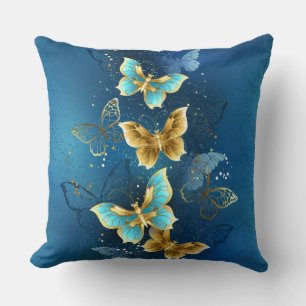 Golden butterflies cushion