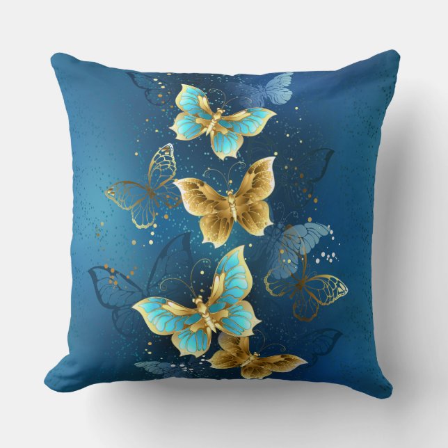 Golden butterflies cushion (Front)