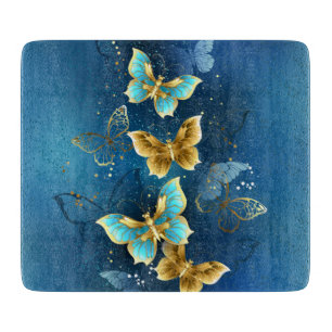 Golden butterflies cutting board
