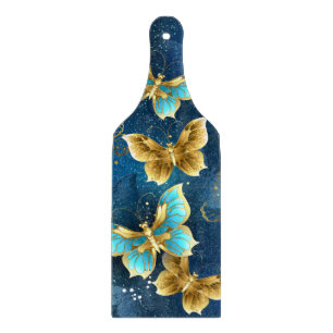 Golden butterflies cutting board