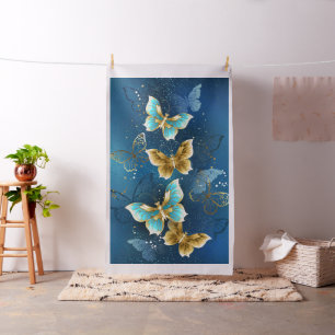 Golden butterflies fabric