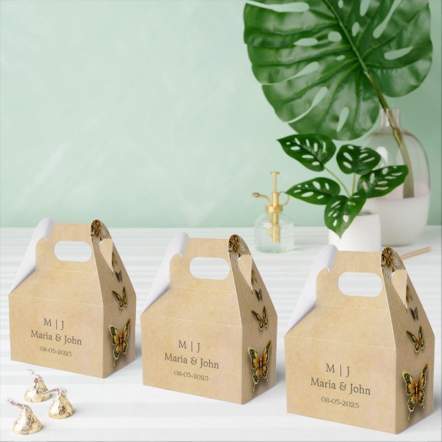 Golden Butterflies  Favour Box (Multiple)
