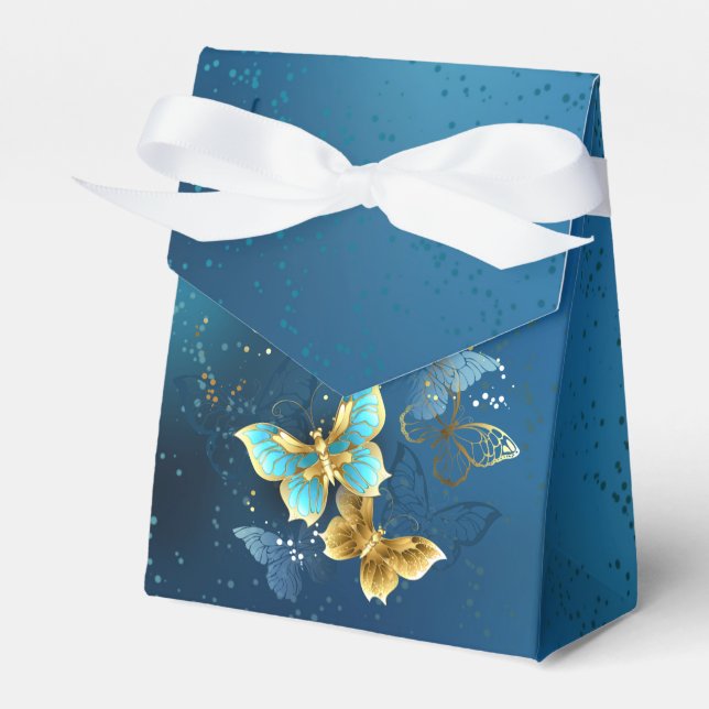 Golden butterflies favour box (Front Side)