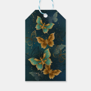 Golden butterflies gift tags