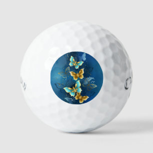 Golden butterflies golf balls