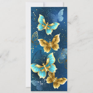 Golden butterflies holiday card