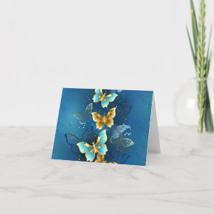 Golden butterflies holiday card