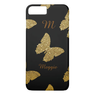 golden butterflies illustration with name iPhone 8 plus/7 plus case