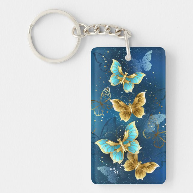 Golden butterflies key ring (Front)