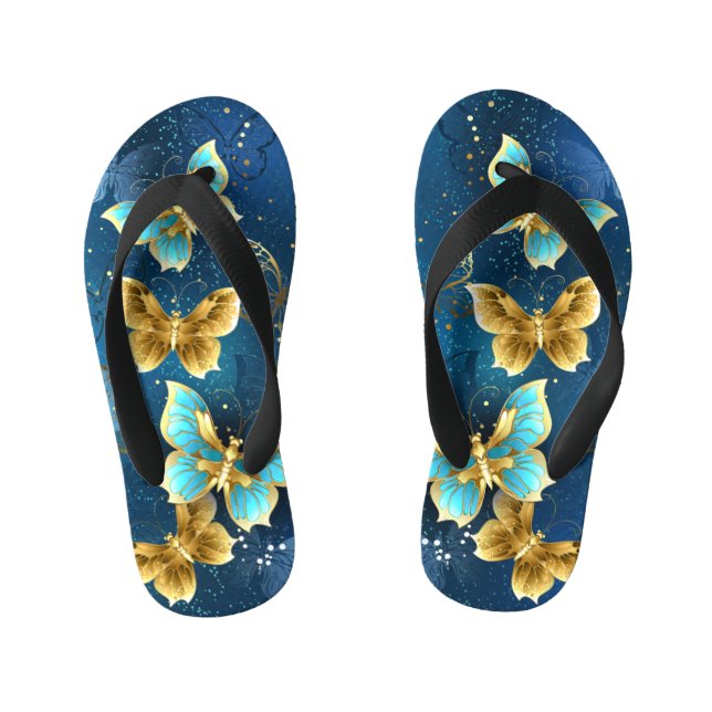 Golden butterflies kid's thongs (Footbed)