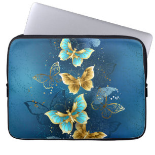 Golden butterflies laptop sleeve