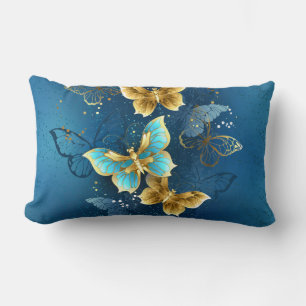 Golden butterflies lumbar cushion