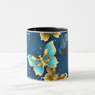 Golden butterflies mug