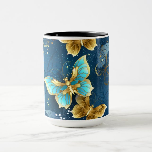 Golden butterflies mug (Center)