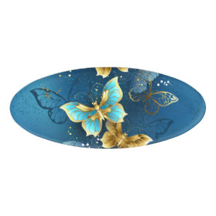 Golden butterflies name tag