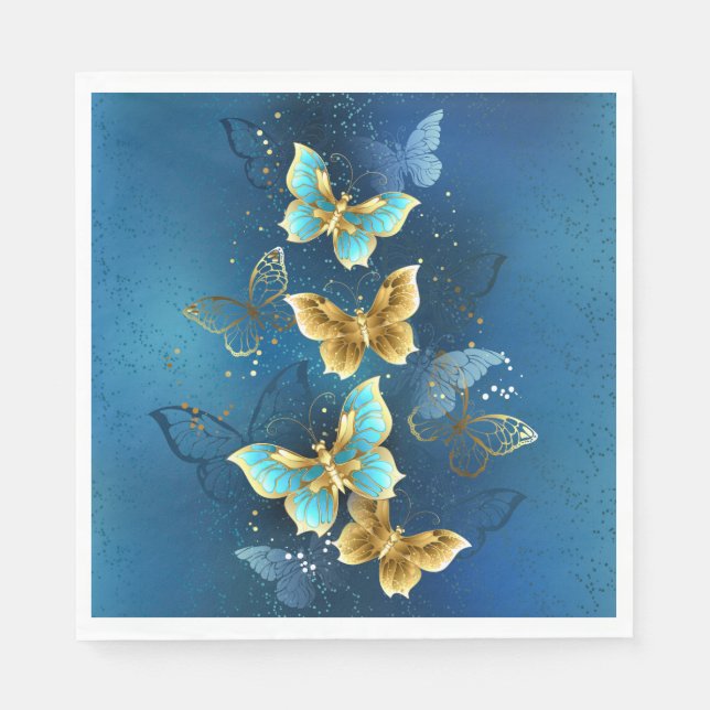 Golden butterflies napkin (Front)