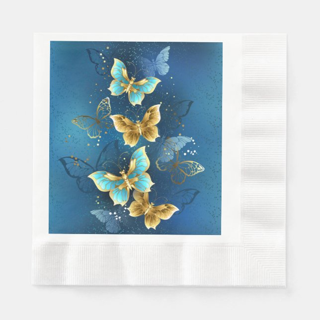 Golden butterflies napkin (Front)
