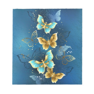 Golden butterflies notepad