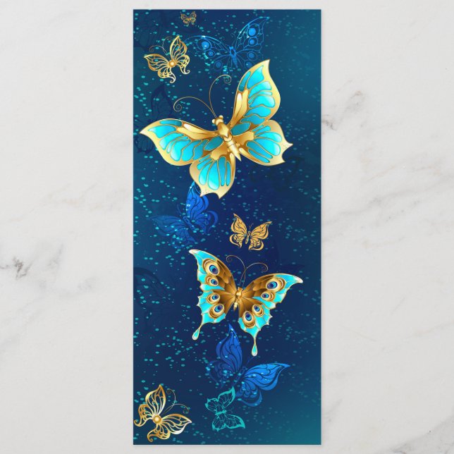 Golden Butterflies on a Blue Background Program (Front)