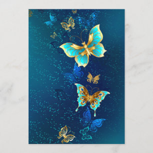 Golden Butterflies on a Blue Background Program