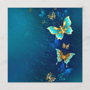 Golden Butterflies on a Blue Background Program