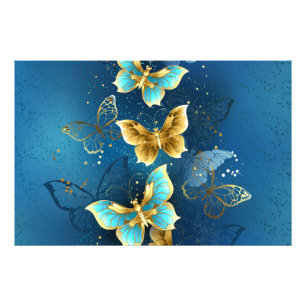 Golden butterflies photo print